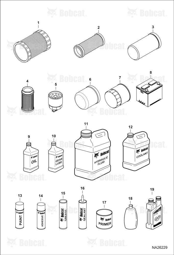Maintenance Items (Service Parts)(NA Fluids)
