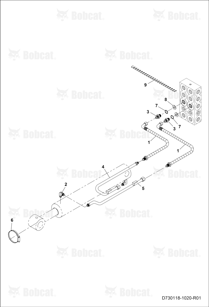 Rear Boom Cylinder CIRCUIT-ISO