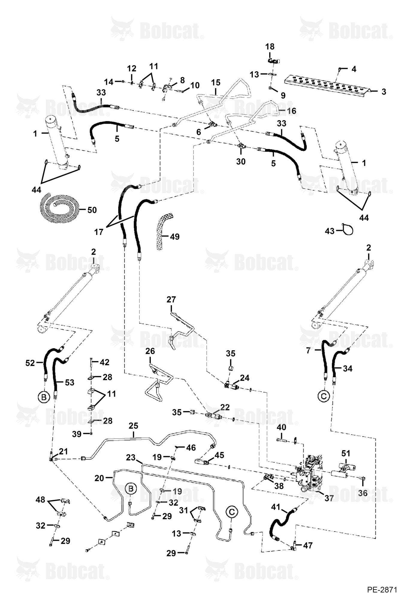 Hydraulic Circuitry (W/O Bucket Positioning Valve)