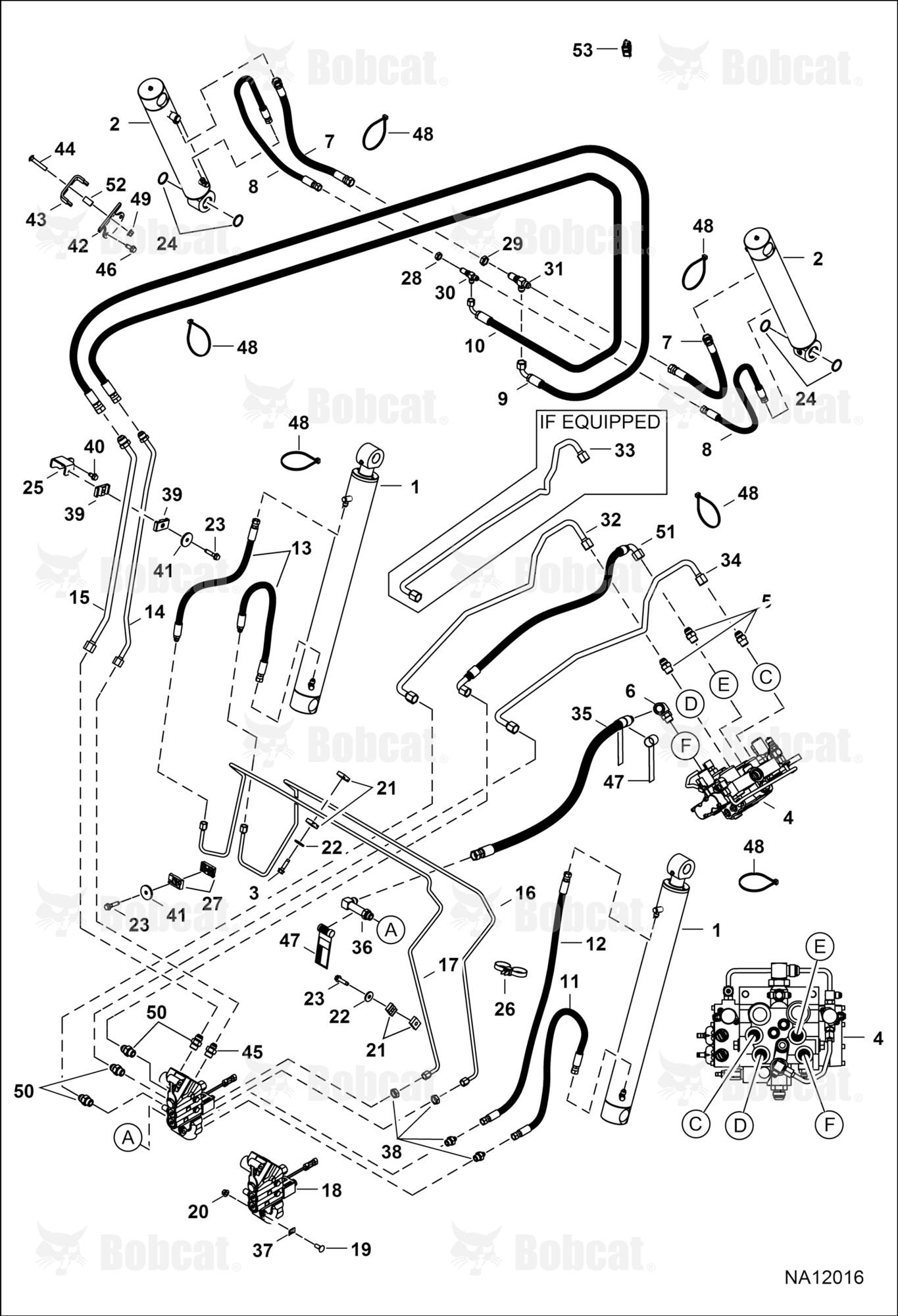 Hydraulic Circuitry (W/BPV Junction Block) (Lift Cylinder Connection W/O Tee)