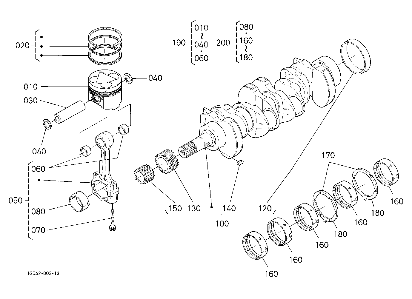 Piston And Crankshaft [Rops Type]
