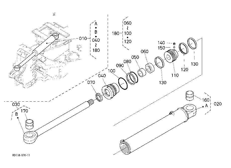 Swing Cylinder And Component Parts
