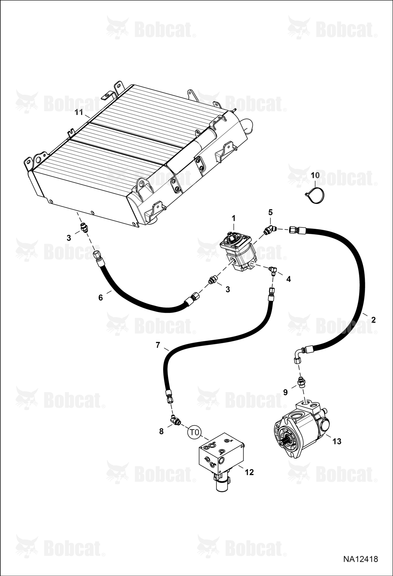 Hydraulic Circuitry (Fan Motor) (Non-reversible) B41N11001 - B41N17054, B41P11001 - B41P17061