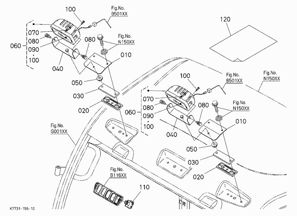 WORK LIGHT KIT (FRONT) (W/G NO.V5282) [OPTION]