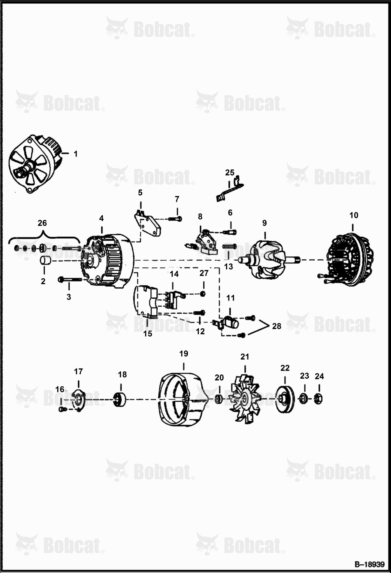 Alternator (Delco 1105070 or 1105422 - Open)