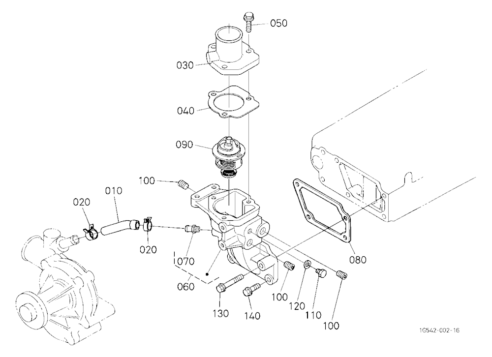 Water Flange And Thermostat [Rops Type] [New Type]