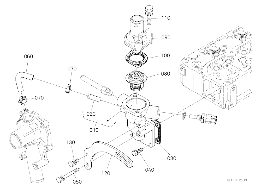 Water Flange And Thermostat