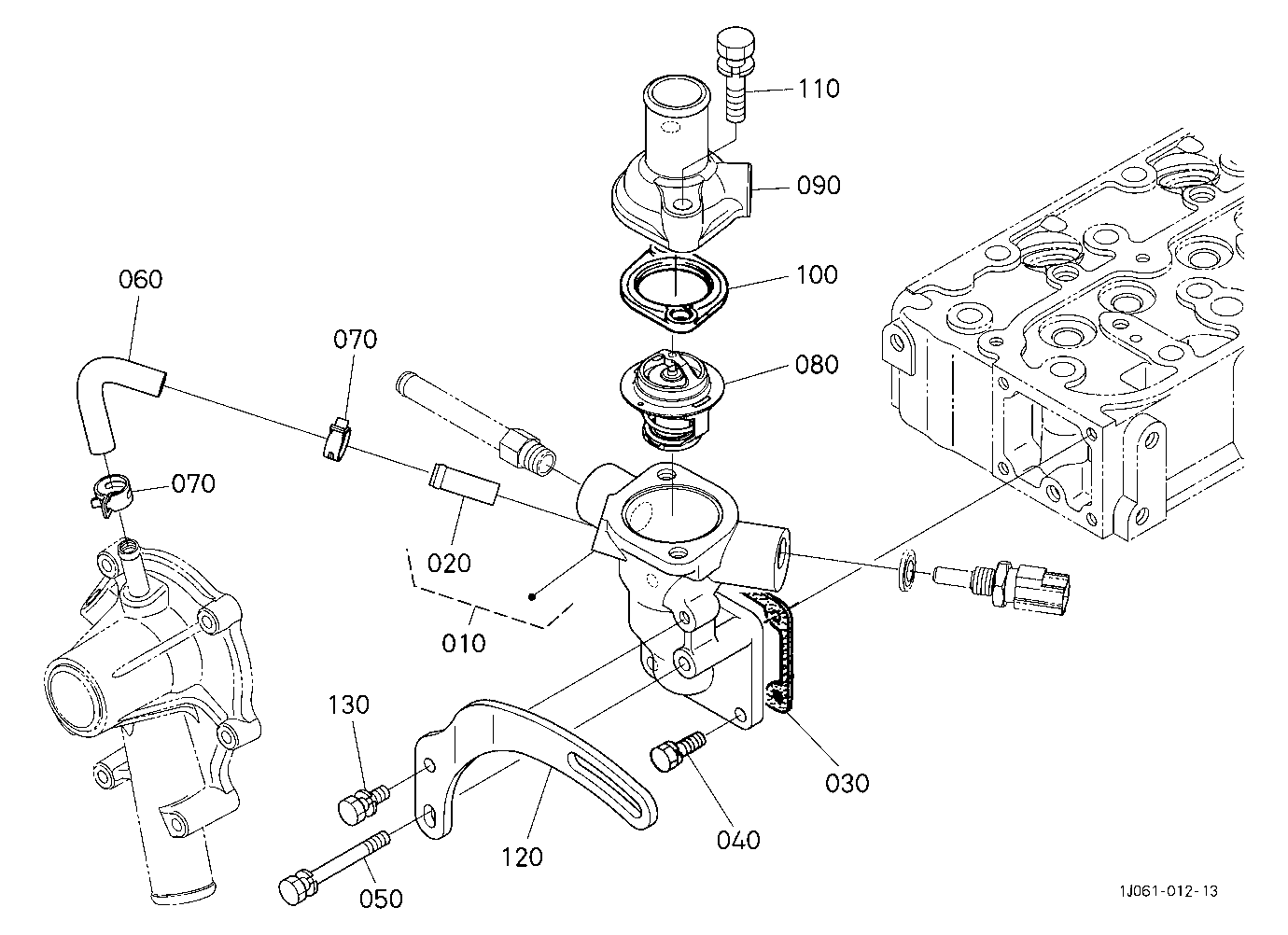 Water Flange And Thermostat