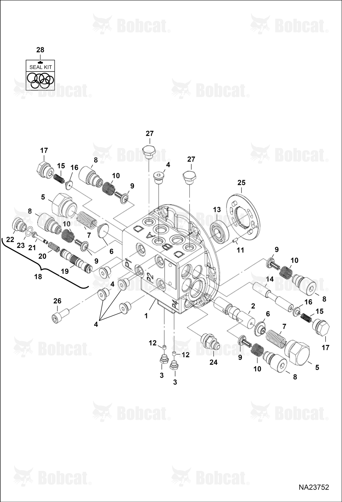 Travel Motor (Control)(Motor 7403755)  B2VW17001 & Above