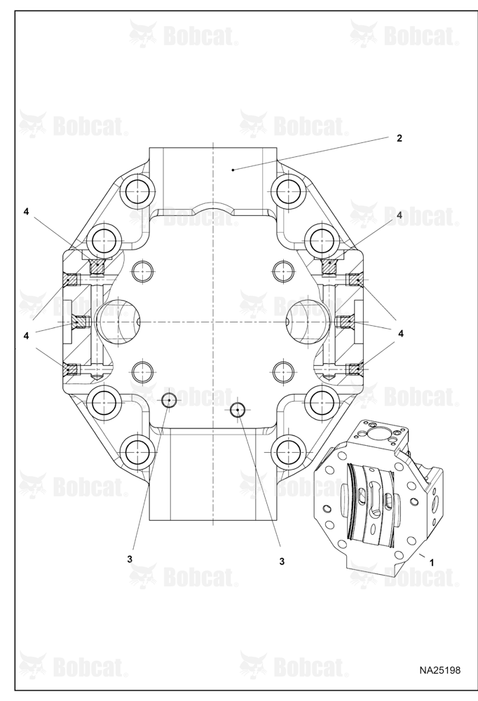 Hydrostatic Motor (Cover Plate)  B53A12001 & Above