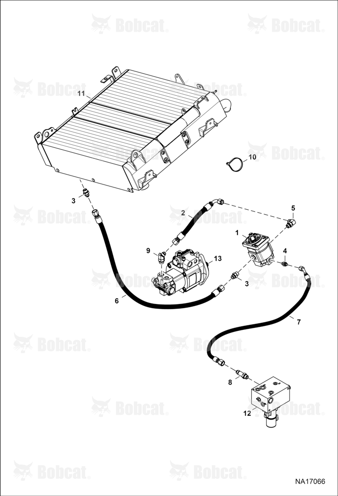 Hydraulic Circuitry (Fan Motor) (Non-reversible) B3ZS17052 & Above, B3ZT17058 & Above