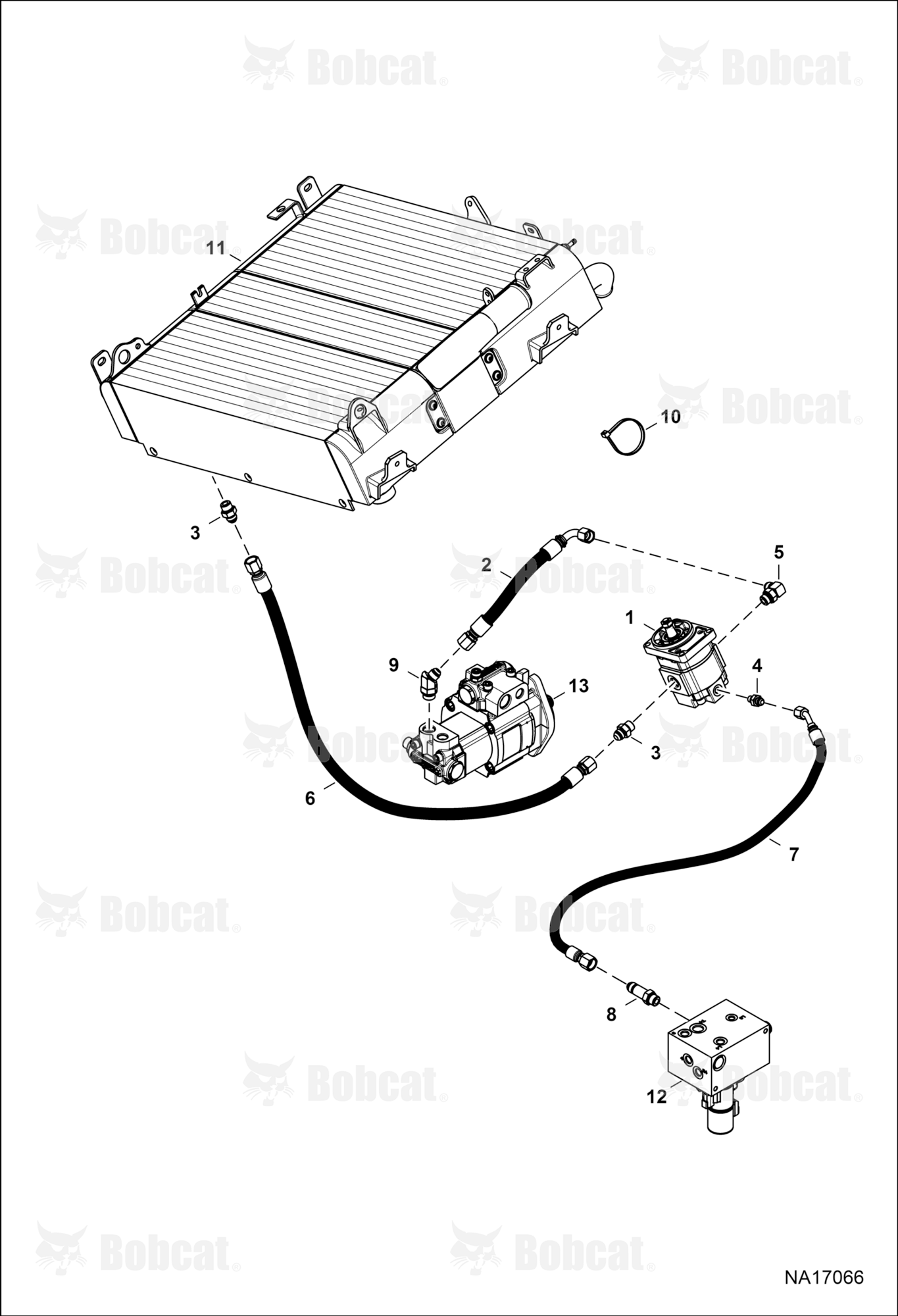 Hydraulic Circuitry (Fan Motor) (Non-reversible)  B3ZS17052 & Above, B3ZT17058 & Above