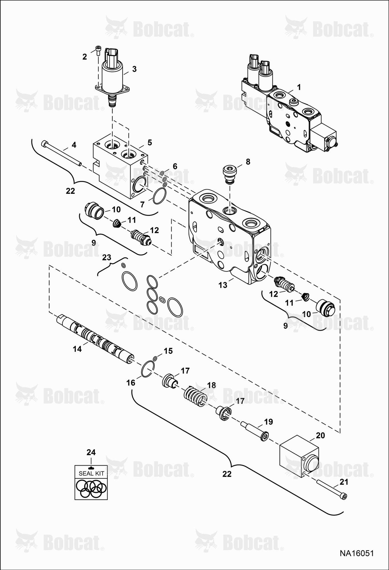 Hydraulic Control Valve (Aux 4 Section)