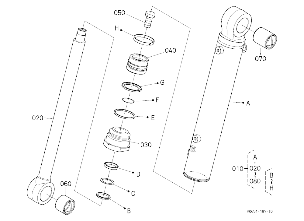Bucket Cylinder (Left) [Component Parts]