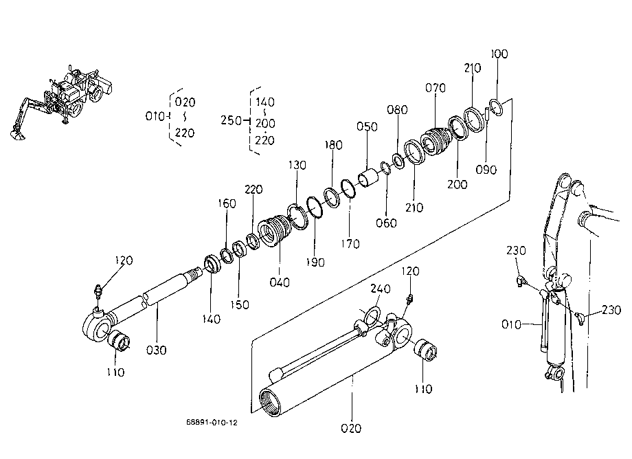 Bucket Cylinder And Component Parts