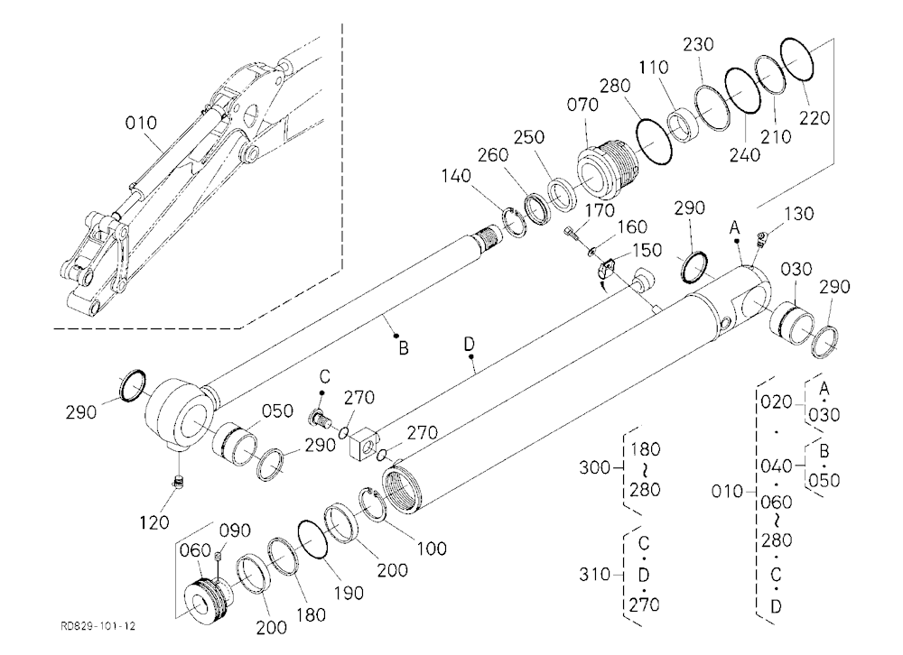 Bucket Cylinder And Component Parts