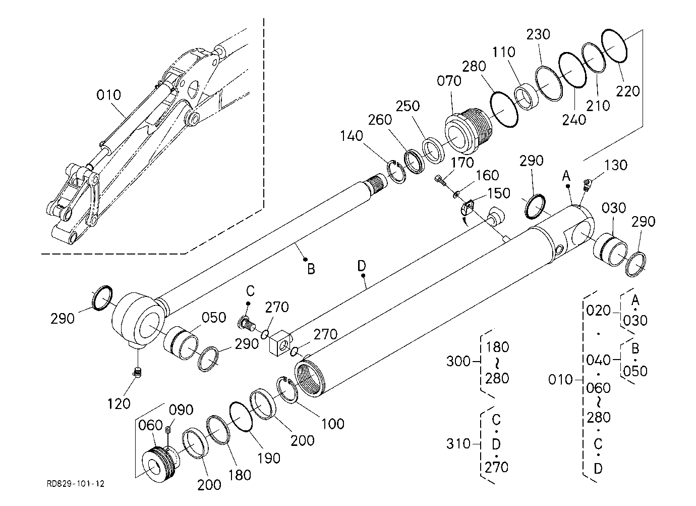 Bucket Cylinder And Component Parts