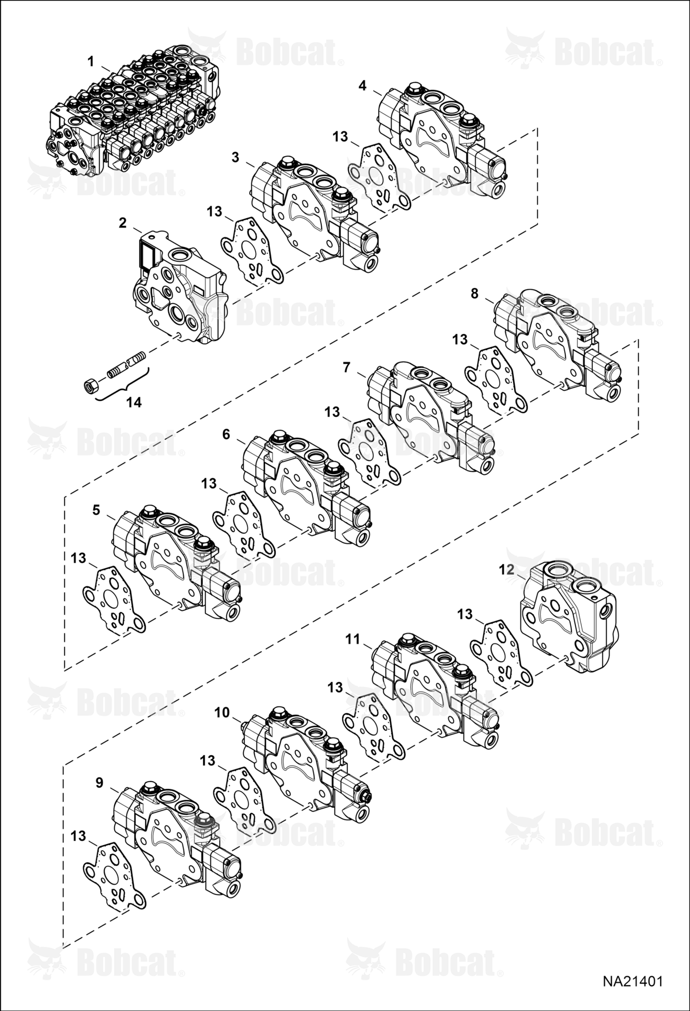 Hydraulic Control Valve (9 Section Assembly)