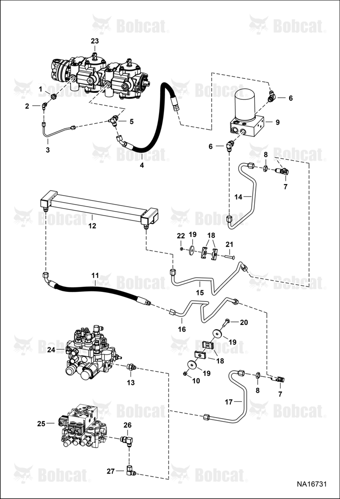 Hydrostatic Circuitry (Cooler) B71511001 - B71511062