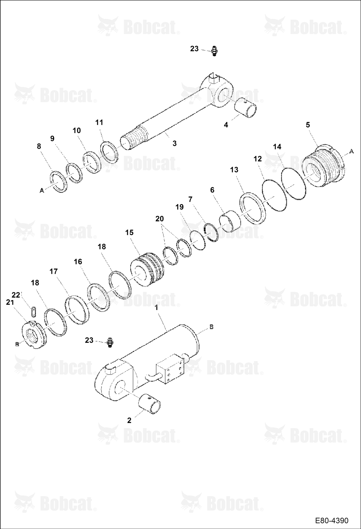 Blade Cylinder (RH W/Lock Valve)