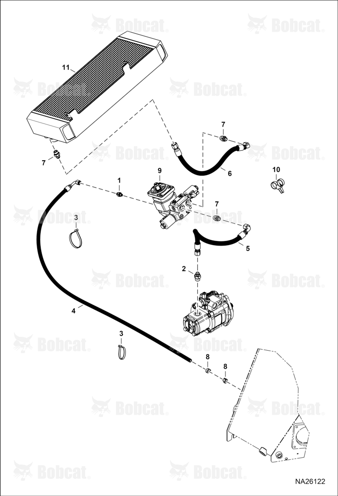 Hydraulic Circuitry (Fan Motor) (Reversible)  B54B11080 & Above, B54C11067 & Above, B54D11075 & Above, B54E11076 & Above