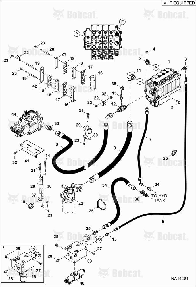 Hydraulic Circuitry (Control Valve & Manifold Block) B4C316001 & Above