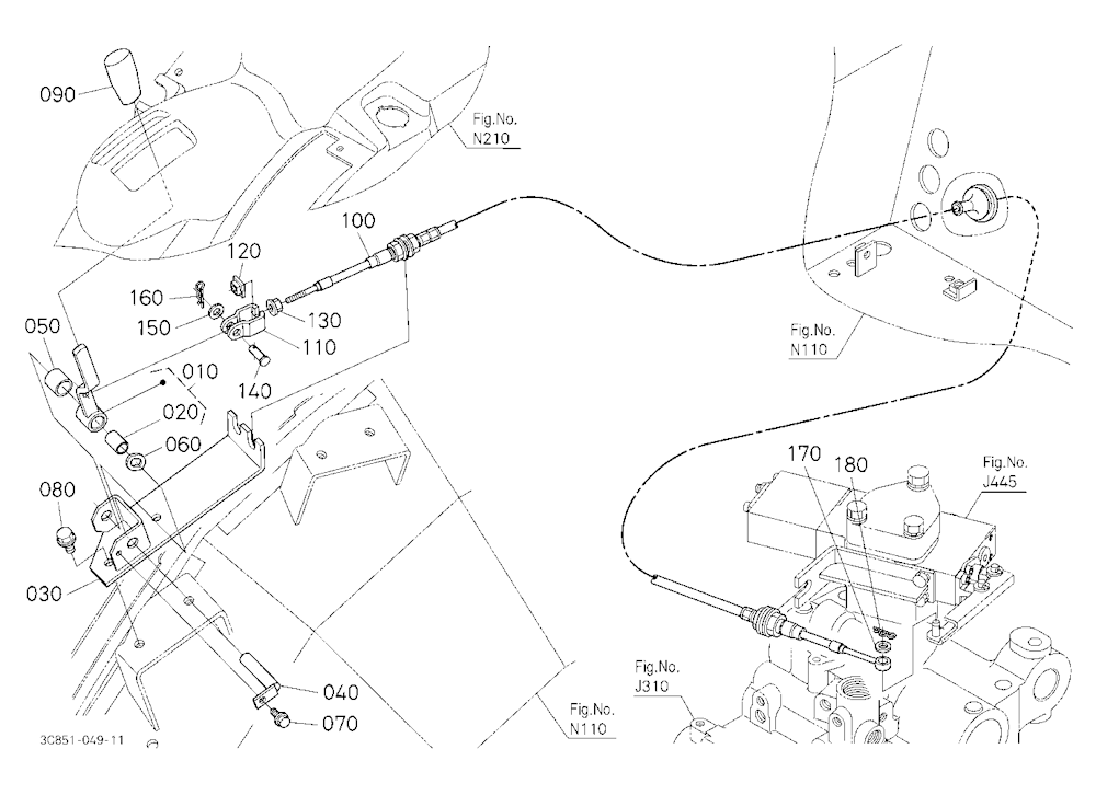 Auxiliary Control Valve Lever