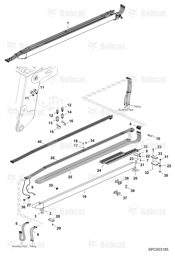 Boom Hydraulic Installation  A8GW11001 & Above, A8HD11001 & Above