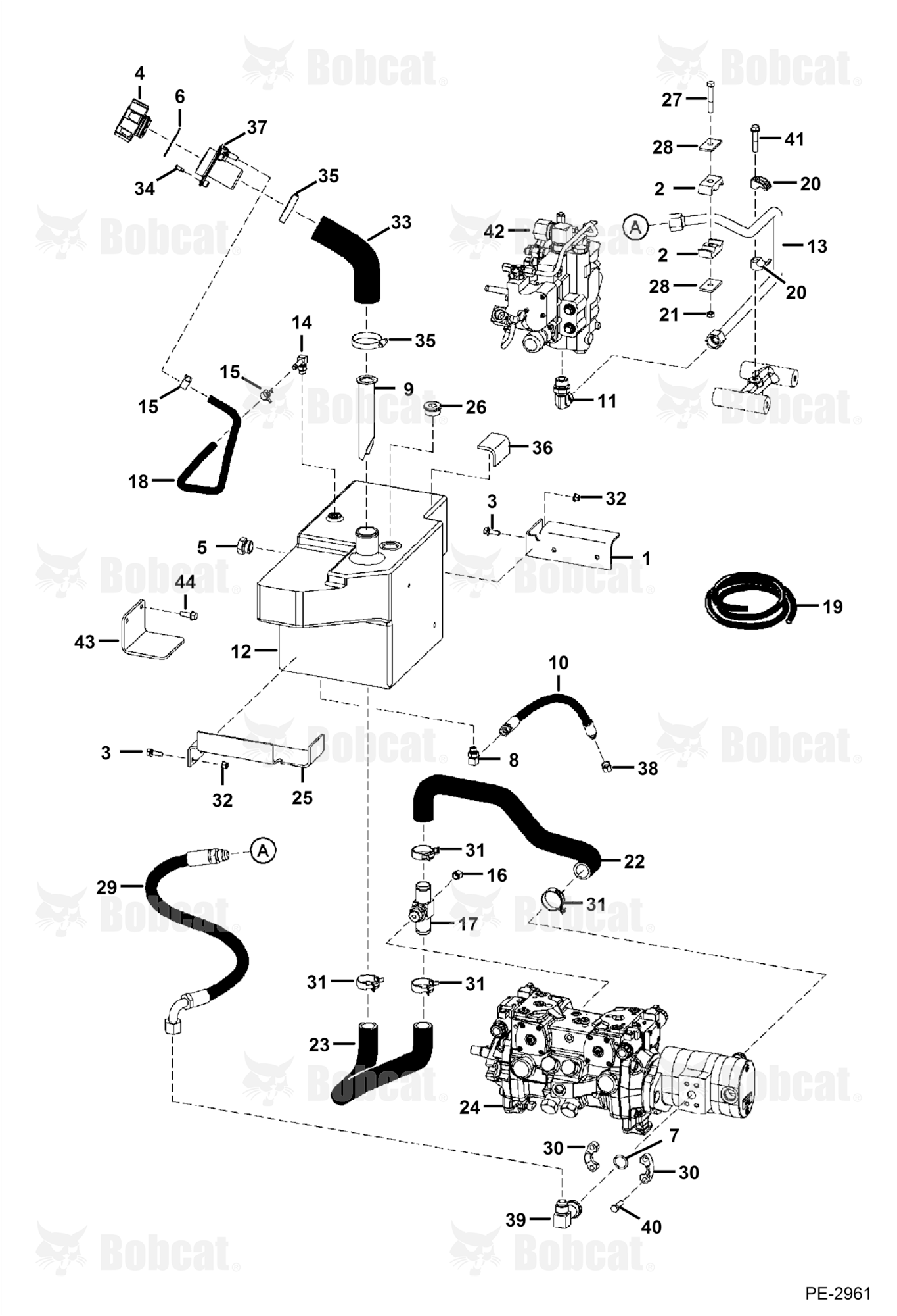 Hydrostatic Circuitry (W/Tank) (Selectable Joystick Controls)