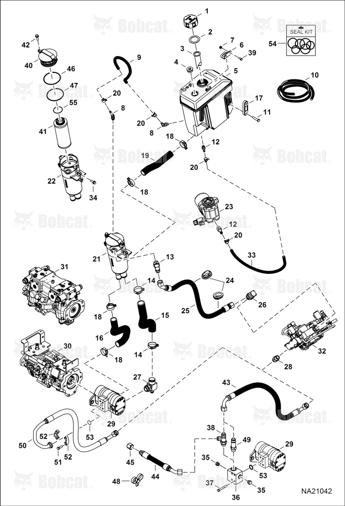Hydrostatic Circuitry (Tank & Filter) B4TP11001 - B4TP11682