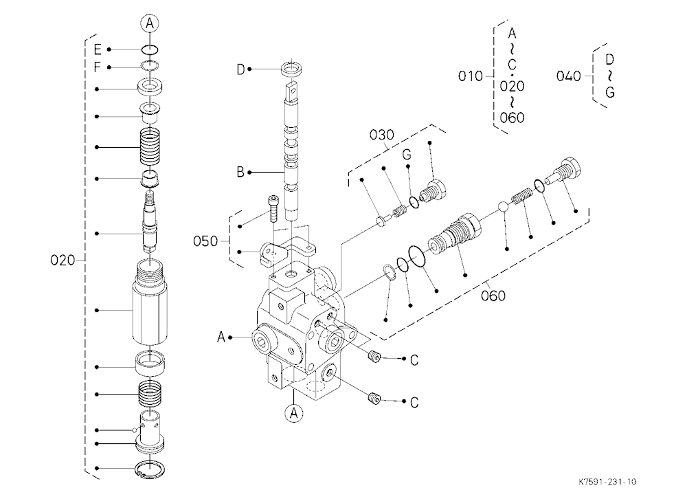 Hyd.Single Valve [Comp.Parts] (W/G No.V5273) [Opti