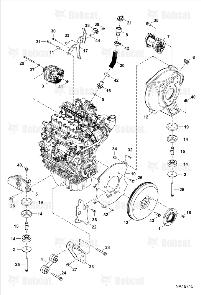 Engine & Attaching Parts (Flywheel & Engine Mounts)