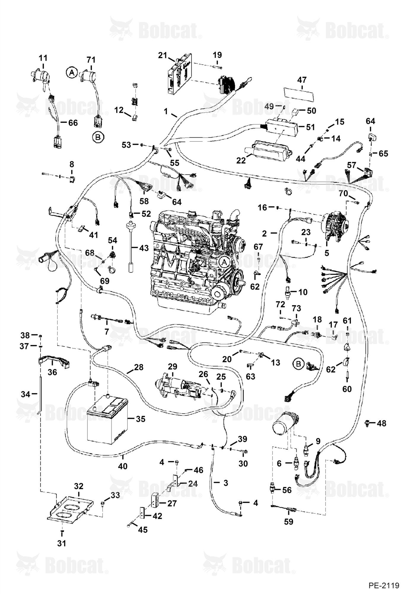 Engine Electrical Circuitry  528412611 & Below, 528511032 & Below