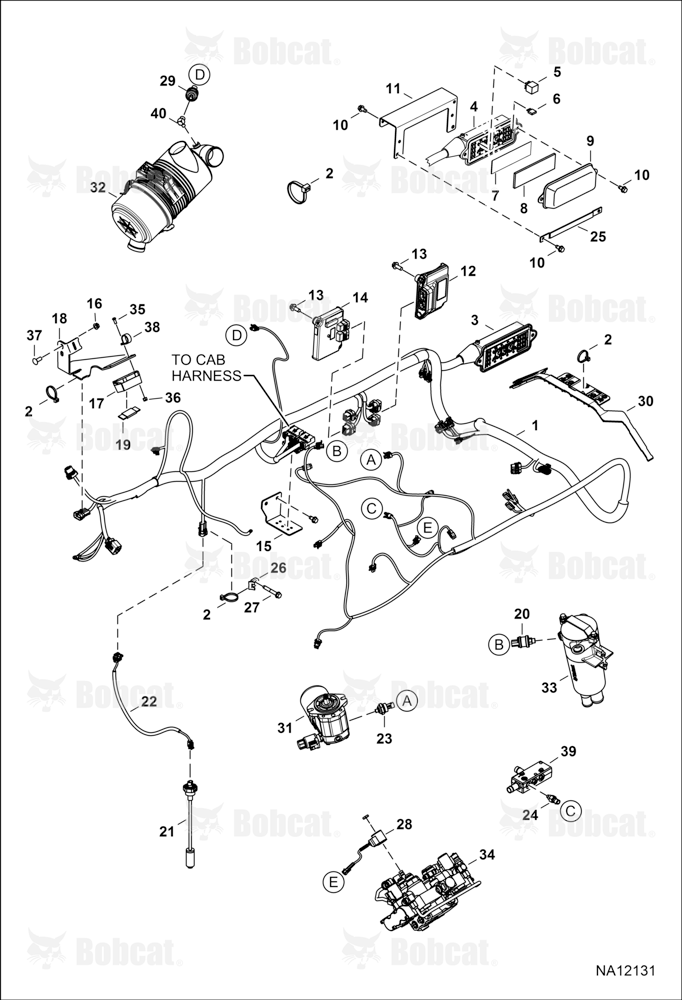 Engine Electrical Circuitry (Frame Harness & Filter Sensors) B42811001 - B42811109