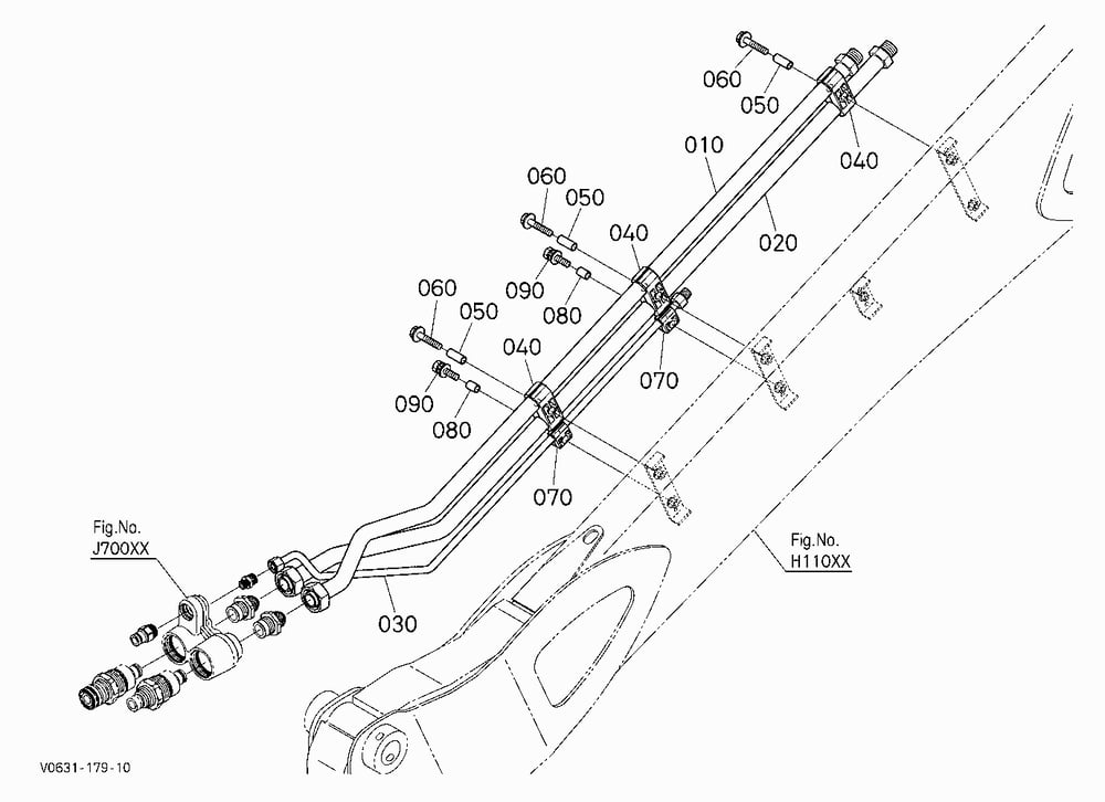 OIL PIPING (ARM LH) [EXCEPT HIGH FLOW]