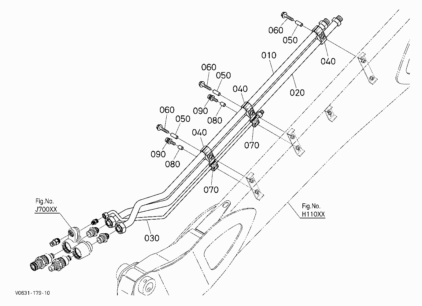 OIL PIPING (ARM LH) [EXCEPT HIGH FLOW]
