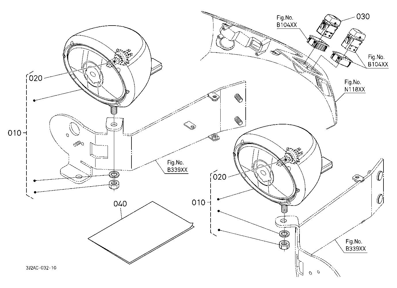 Head Light Kit (Repeat Head Light) (W/G No.M3807)