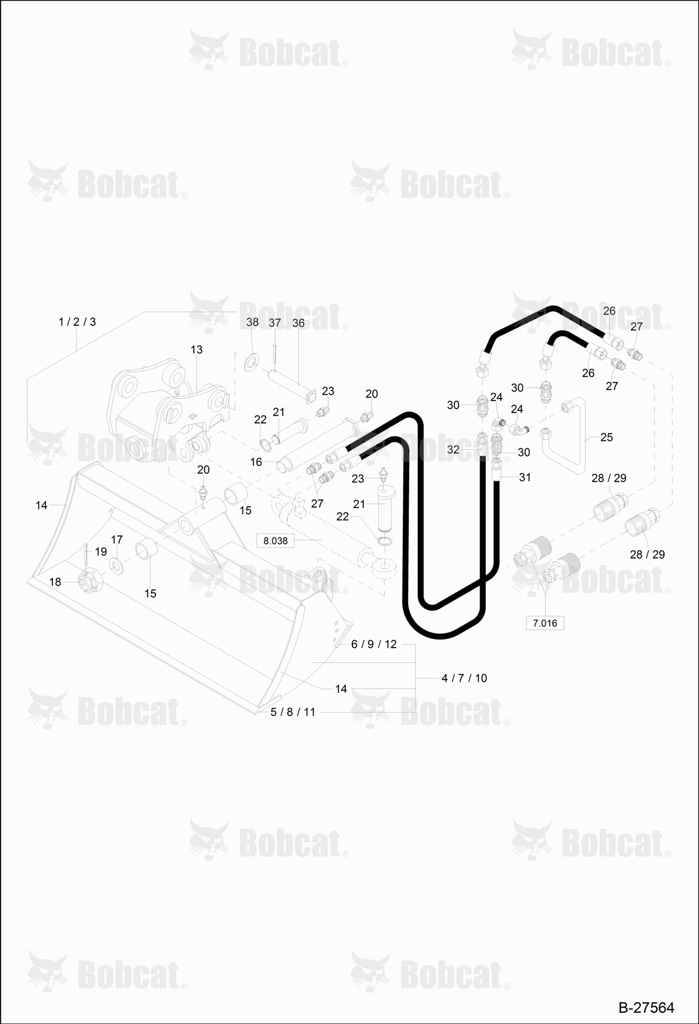 Swivelling Bucket - 1500,1700,1800MM (DIRECT MOUNTED)