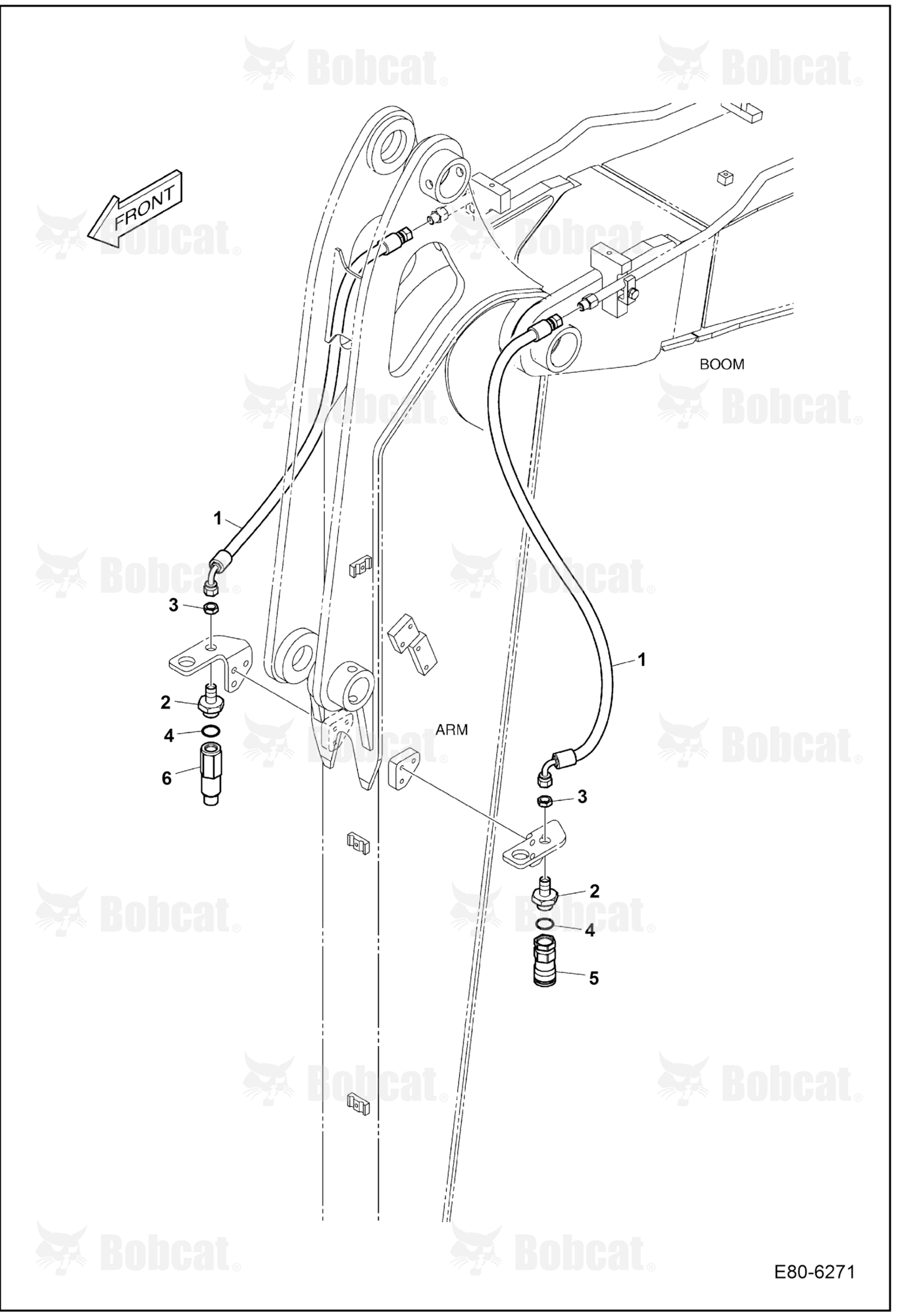 Hydraulic Circuitry (Arm 2.25m) (Clamshell)  AET311052 & Above, AETB11052 & Above