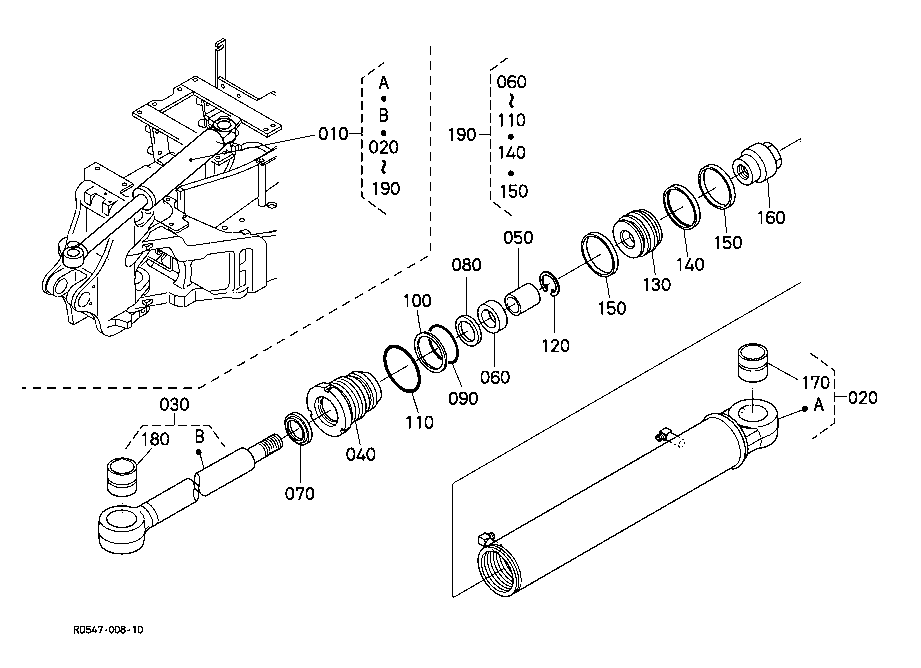 Swing Cylinder And Component Parts