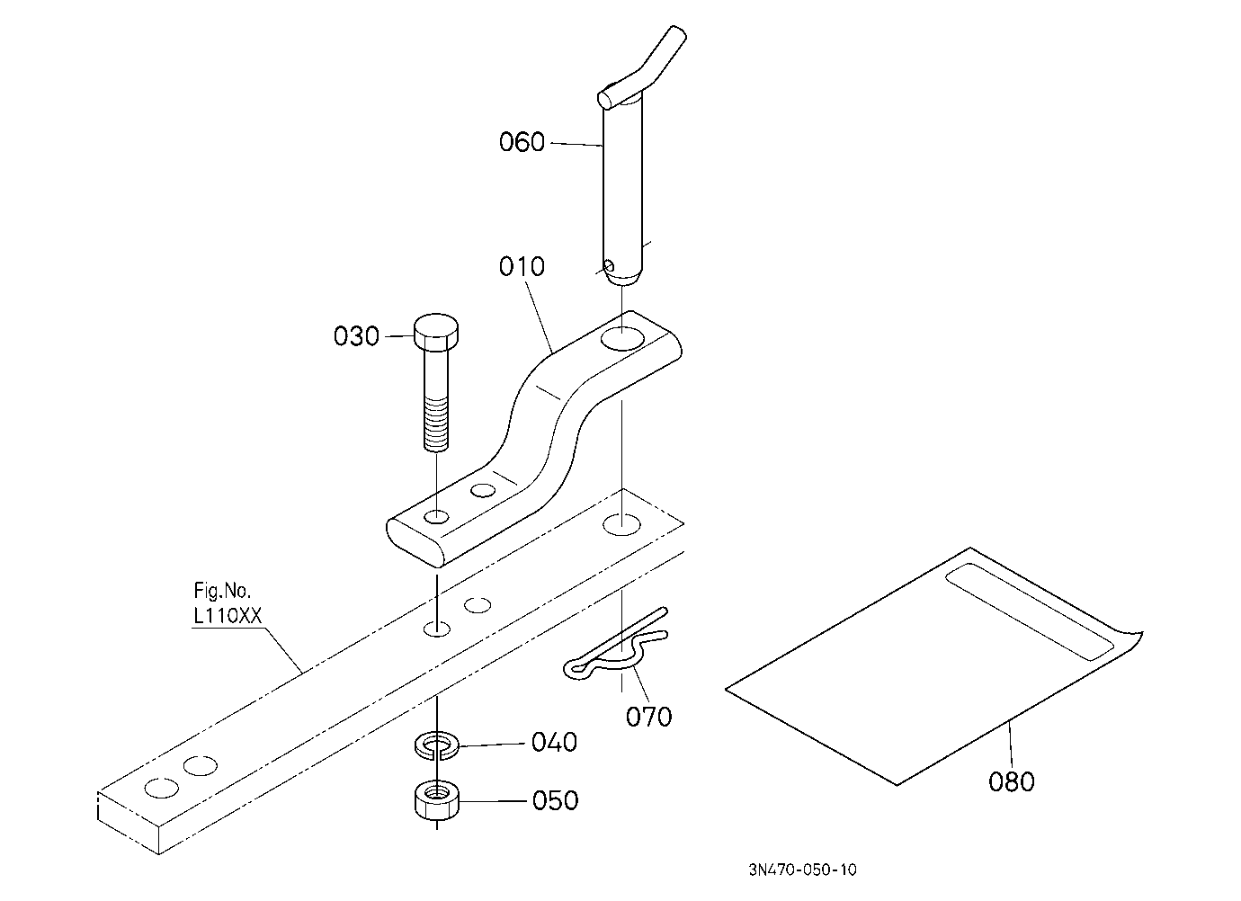 Hitch (Flat Drawbar) (W/G No.M9289) [Option]