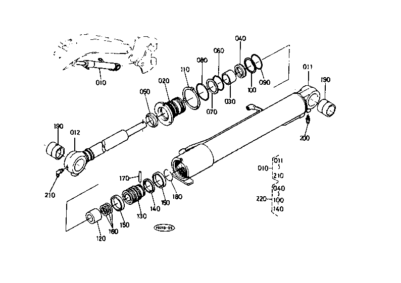Boom Cylinder and Component Parts