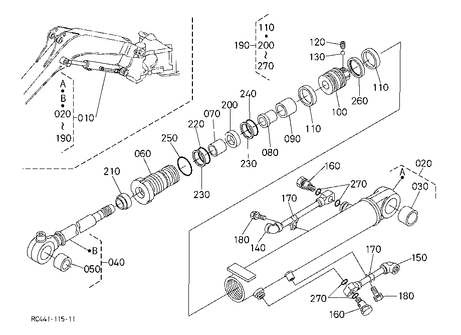 Boom Cylinder And Component Parts
