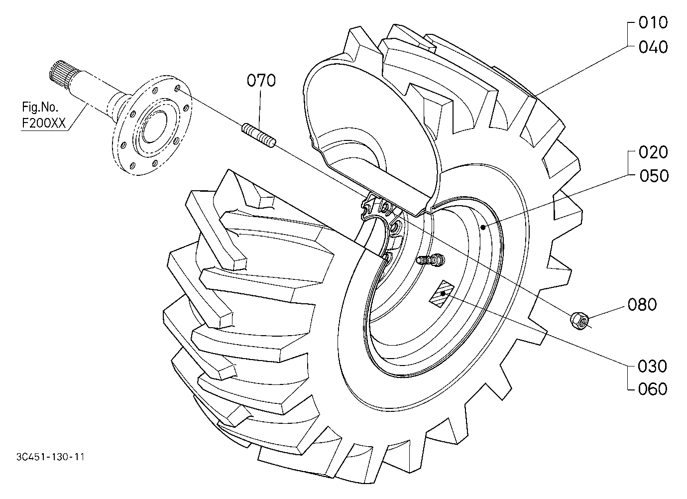 Rear Wheel (18.4-16.1 R1)