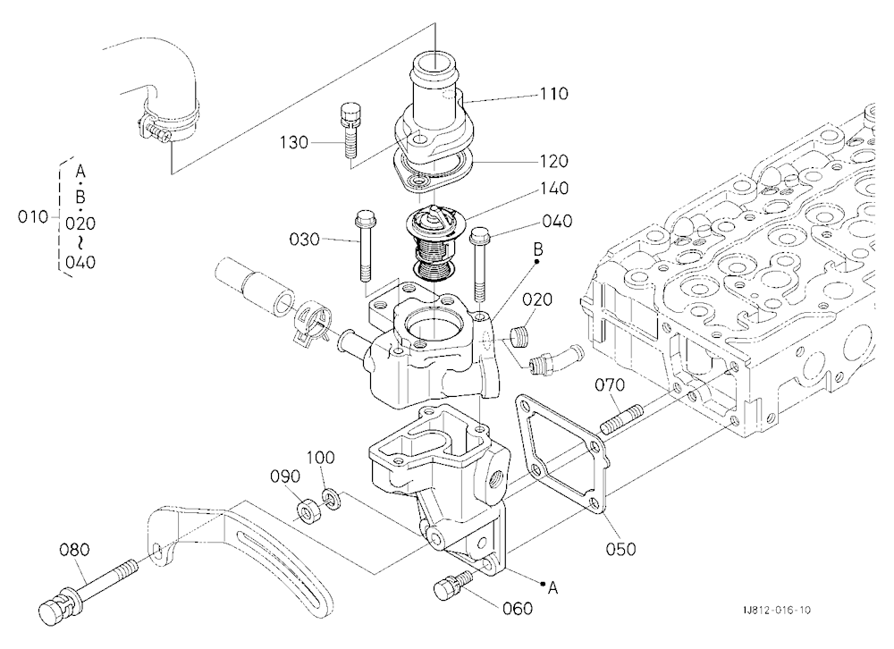 Water Flange And Thermostat