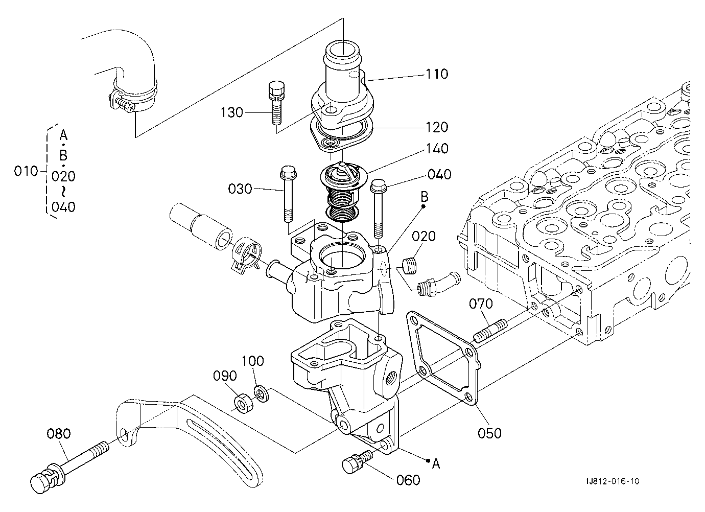Water Flange And Thermostat