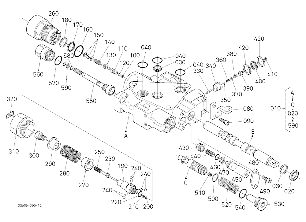 Auxiliary Control Valve (Scd With Fc) [Component P