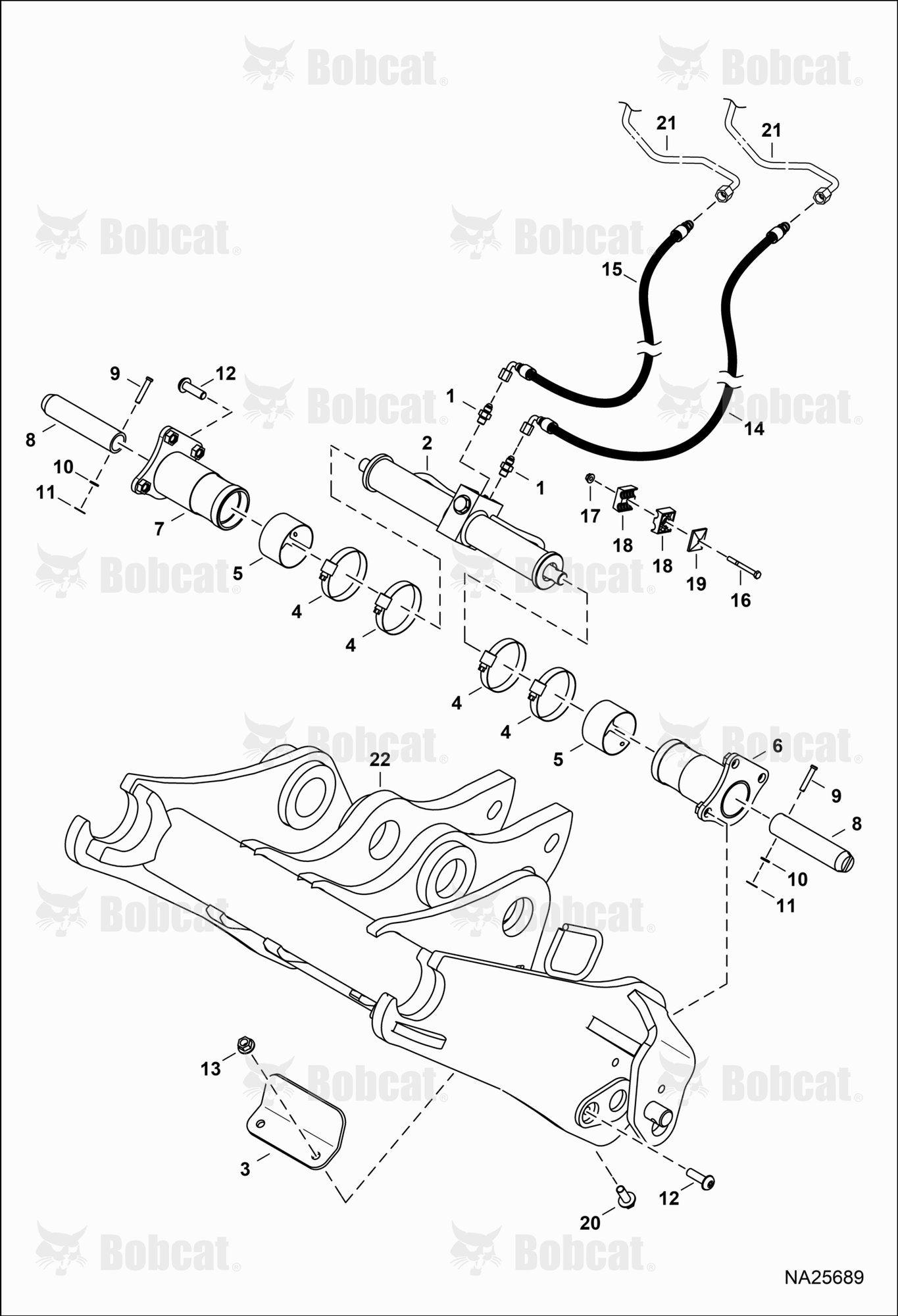 Hydraulic Circuitry (Attachment Lock)  B55611078 & Above, B69A11001 & Above