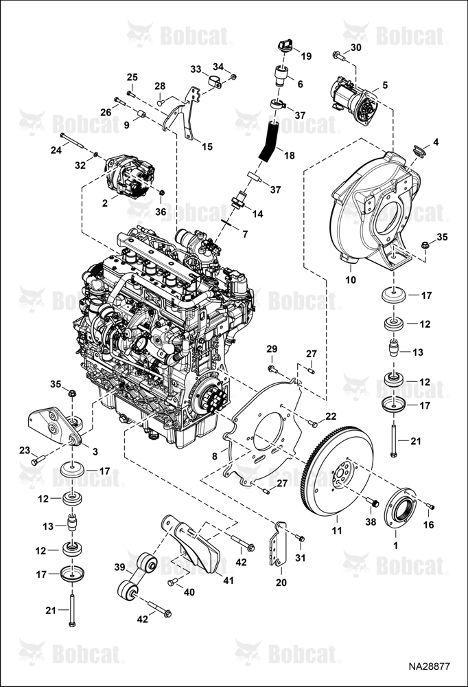 Engine & Attaching Parts (Flywheel & Engine Mounts)) B4NM15013 & Above
