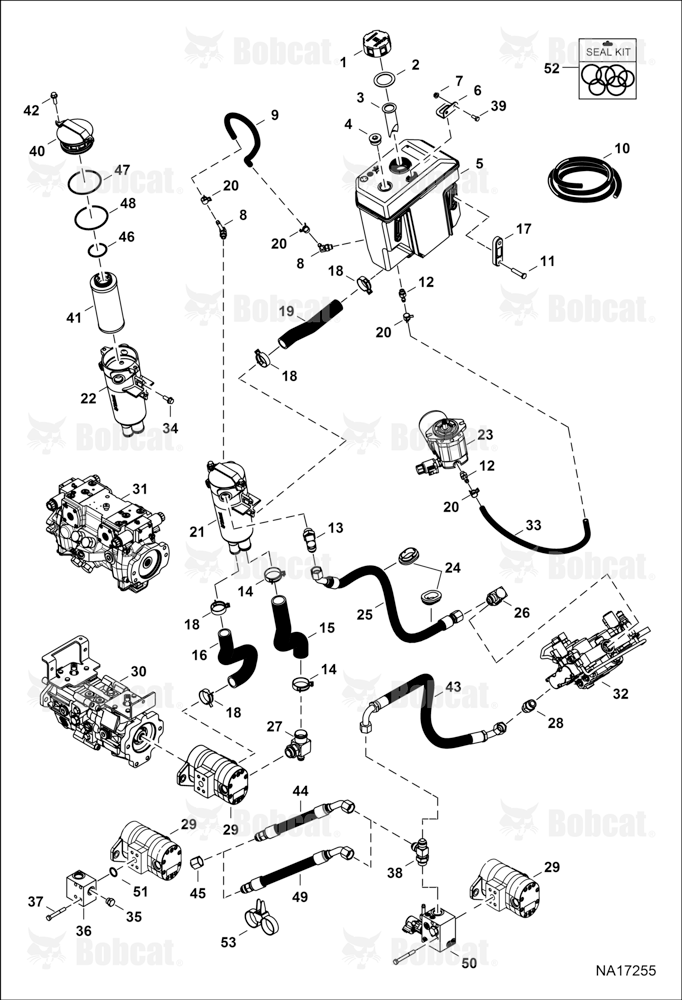 Hydrostatic Circuitry (Tank & Filter) B4KA11001 - B4KA11051